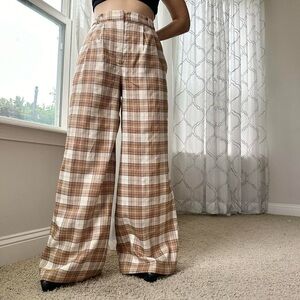 NWT, Plaid Wide Leg Pants